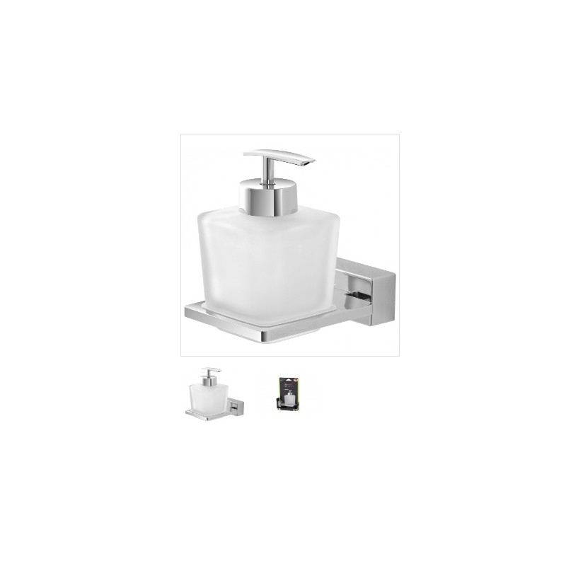 Feridras Velvet Chrome Soap Dispenser Satin Glass Adhesive/Screws 015107