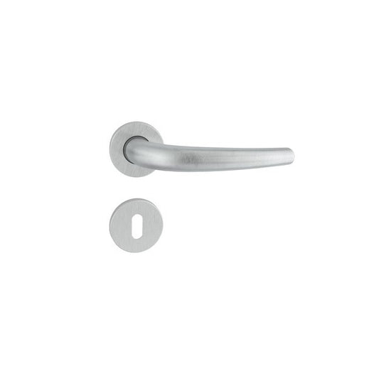 Torino Handle Chrome Rosette Hole Patent Zama Satin Chrome