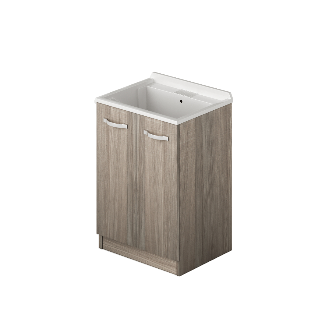 Laundry sink cabinet with 2 doors in Olmo color H86x61x50cm