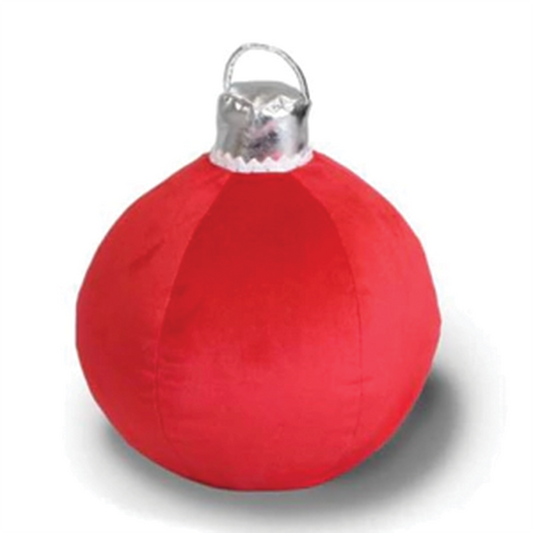 Red Christmas ball cushion Ø25 cm