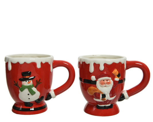 Set of 2 Dolomite Mugs - 13 x 9 x 10.5 cm