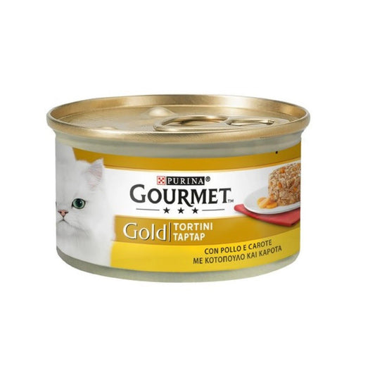 Pastelitos Gourmet Gold con pollo y zanahorias Purina 85 gramos