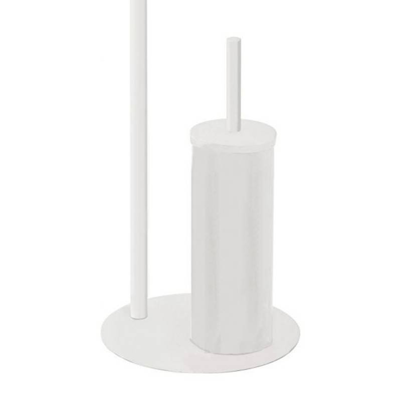 Standing toilet with brush holder and paper holder, height 56 cm, white colour.