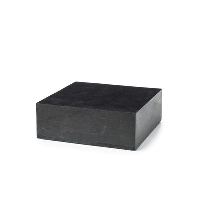 Mesa de centro moderna de piedra negra 80 x 80 x h 28 cm