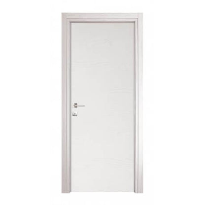 Puerta fresno/blanco, modelo Microtec, dimensiones 210x70 cm