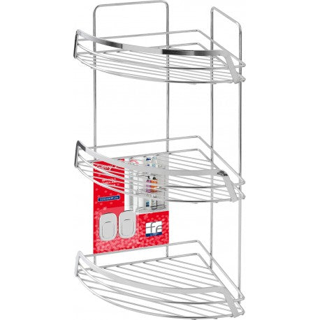 Corner Shower Shelf 3 Shelves Francy - Chromed Steel - L22xP22xH49 cm