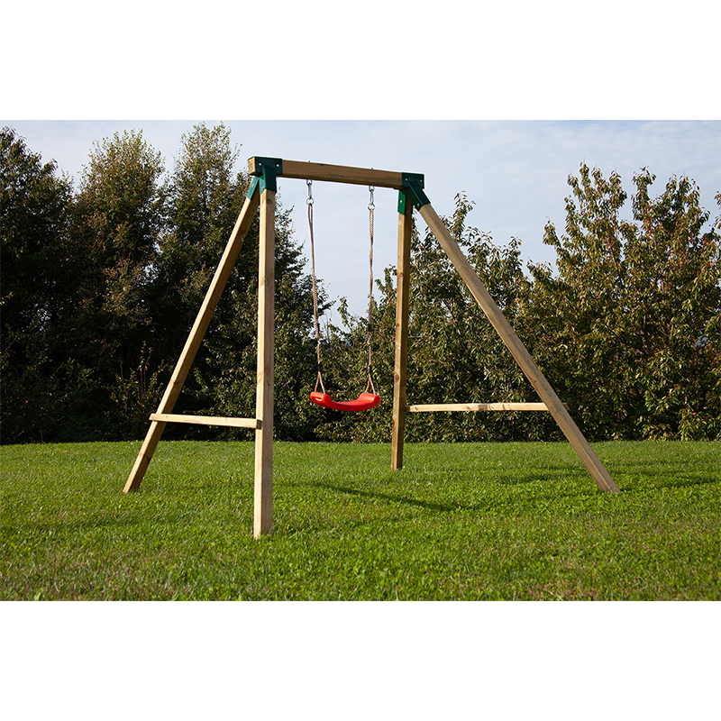 Single wooden swing