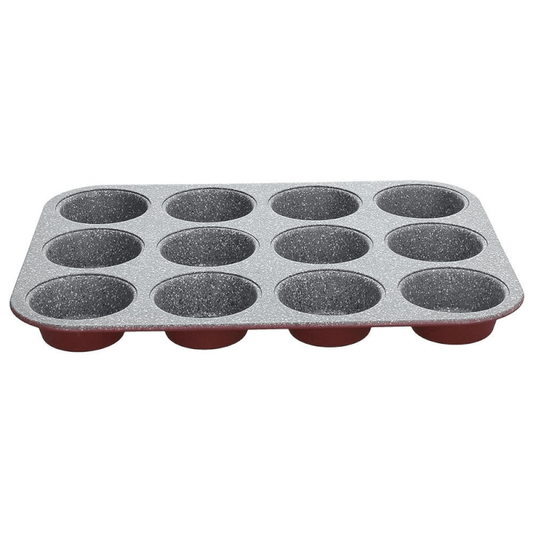 12 Sweet Cherry muffin mold in red steel