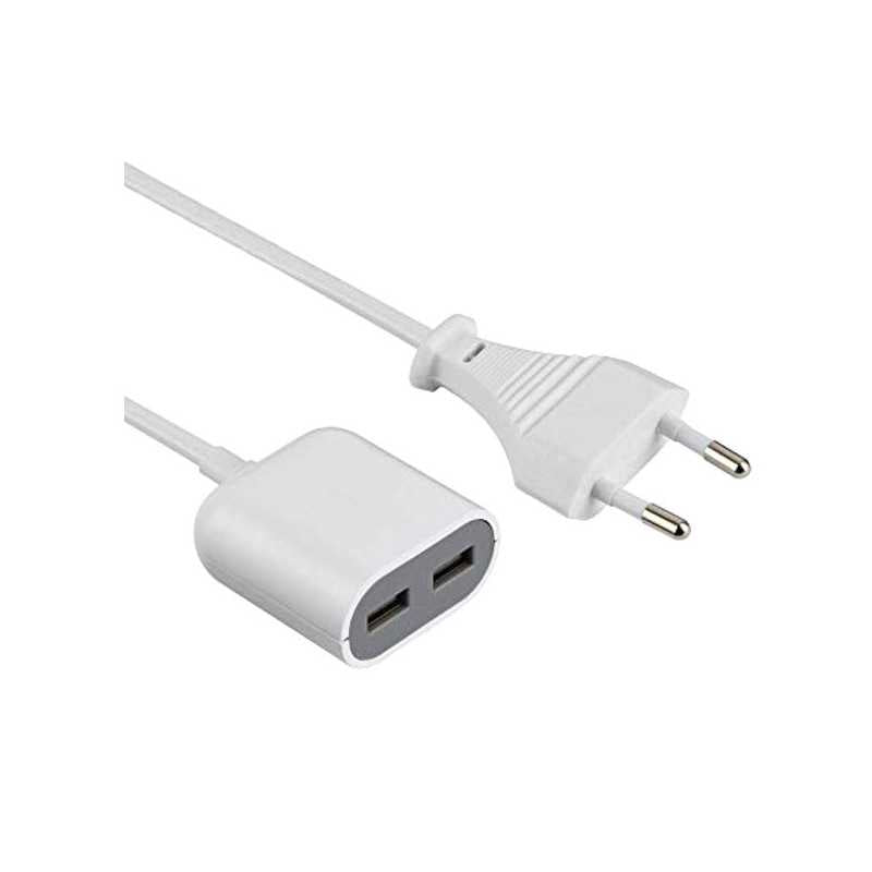 Electraline-Verlängerungskabel mit 2 USB-Ladeanschlüssen