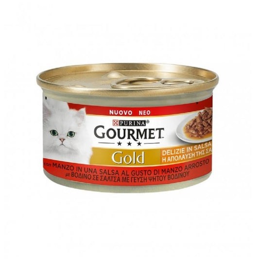 Gourmet Gold Delights in Sauce mit Purina -Rindfleisch 85 Gramm