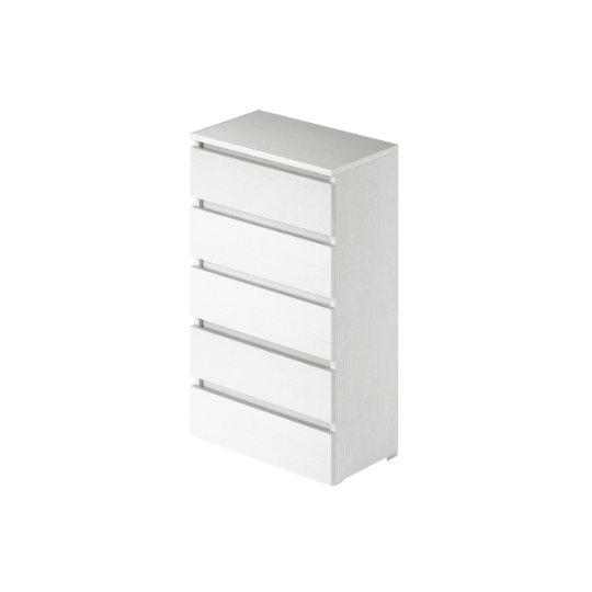 White bedroom chest of drawers in melamine wood 7 drawers H.111x42x76 cm