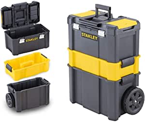 Tool trolley with three levels of storage black/yellow Stanley