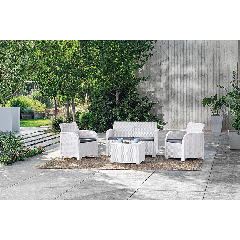 Keter Set 2 Armchairs + Sofa + Storage table ROSALIE LOUNGE white