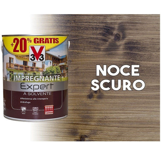 Impregnante protector para madera en base disolvente Expert nogal oscuro 3 litros