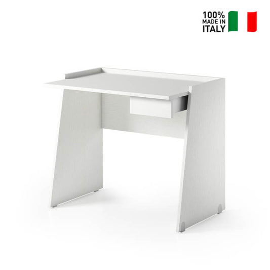 Desk With Drawer (Metal Guide) And White Cement Effect Top