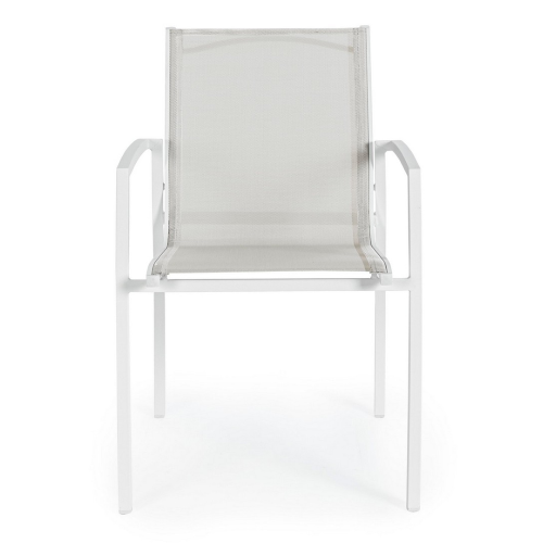 Hilla White Cloud Aluminum Chair With Armrests