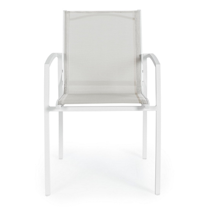 Hilla White Cloud Aluminum Chair With Armrests