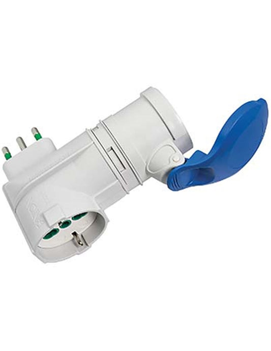 Adaptador Toma Azul 16A + Bypass 16A + Schuko FME 2P+T 16A IP44