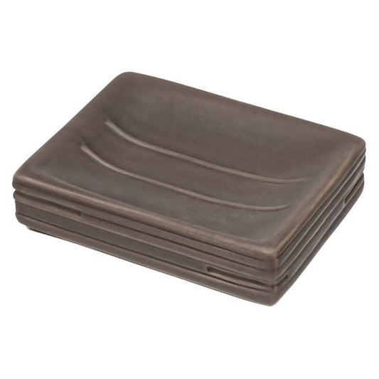 Soap Dish Bathroom Ceramic Gray Line Brik