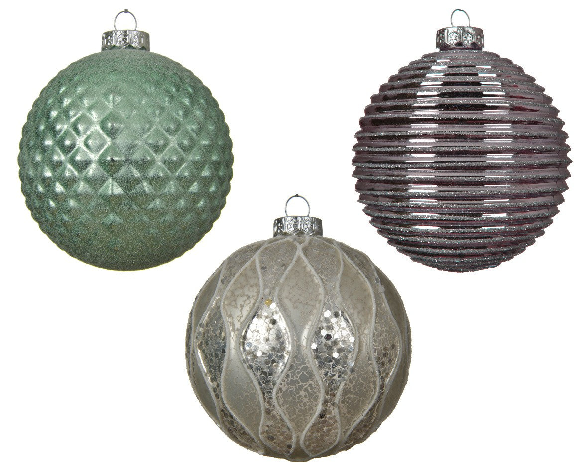 Assorted glass Christmas ball pcs 1 diam 10