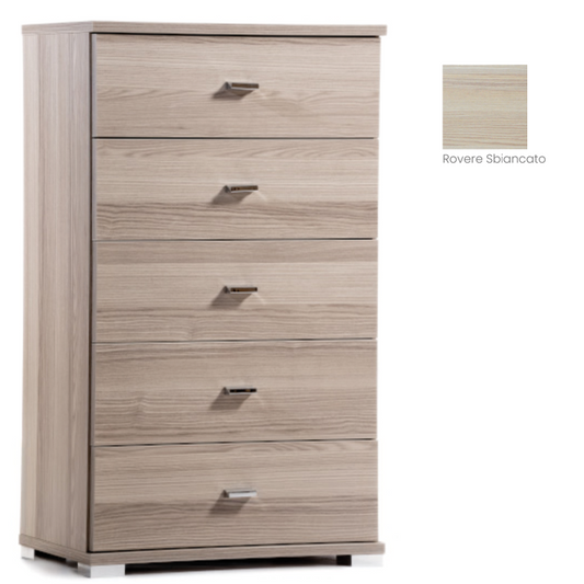 Medium chest of drawers with 5 white drawers