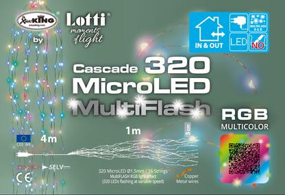 Luces Navideñas Cascada 320 MicroLED RGB 16x20 H100cm