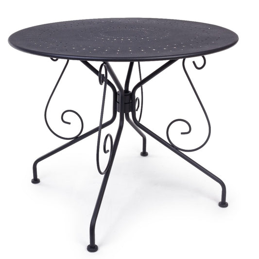 Etienne table diameter 90 cm Bizzotto dark gray