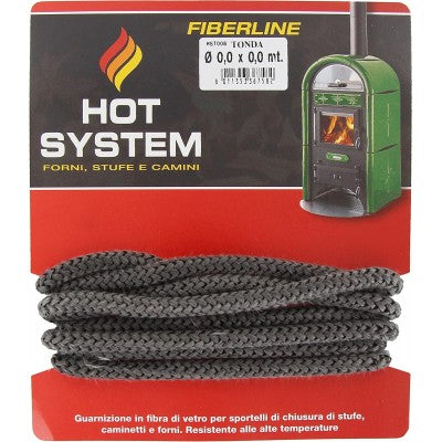 Junta redonda Fiberline para altas temperaturas para estufas y chimeneas, dimensiones 10x2,5 m.