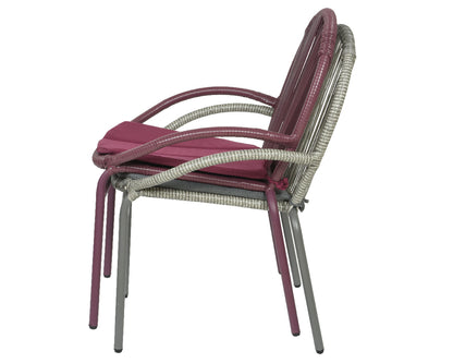 Salento Chair With Gray Outdoor Wicker Cushion