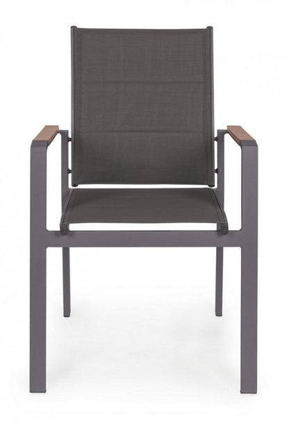 Kubik Anthracite Chair With Armrests In Aluminum