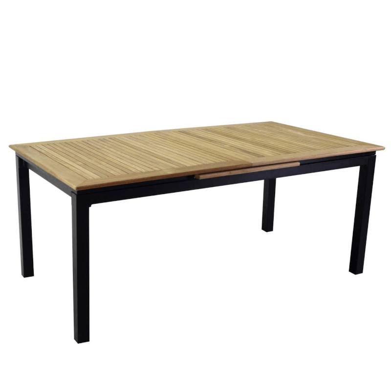 Idaho Plus aluminum table extendable anthracite teak top cm180/240x100h76