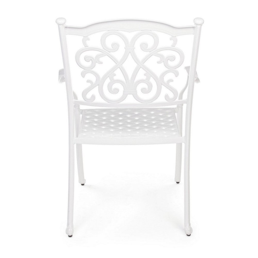 Ivrea White Outdoor Chair With Armrest