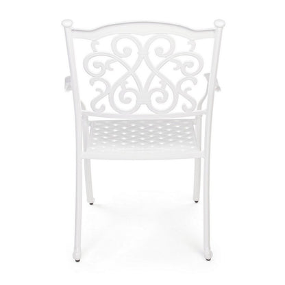 Ivrea White Outdoor Chair With Armrest