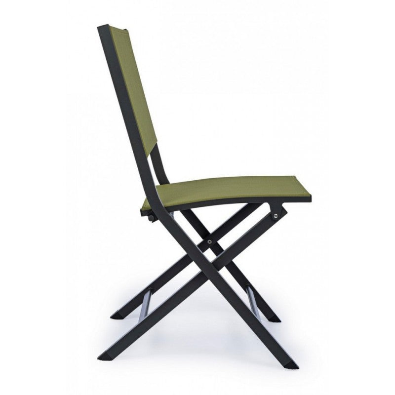 Outdoor Chair In Anthracite Green Aluminum Elin 47X57X H88 Cm