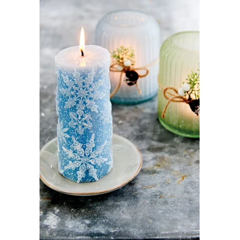 Assorted Snow Finish Wax Candle