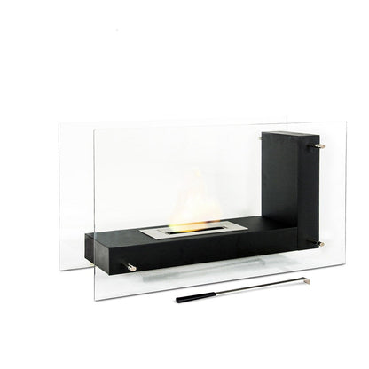 Design-Bioethanol-Standkamin schwarz 80 x 31 x H 60 cm