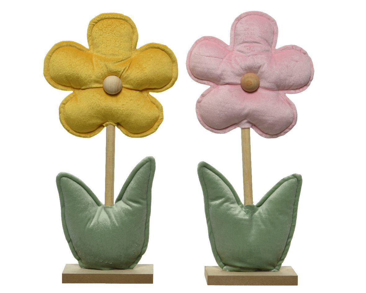 Polyester velvet flower in 2 assorted colours