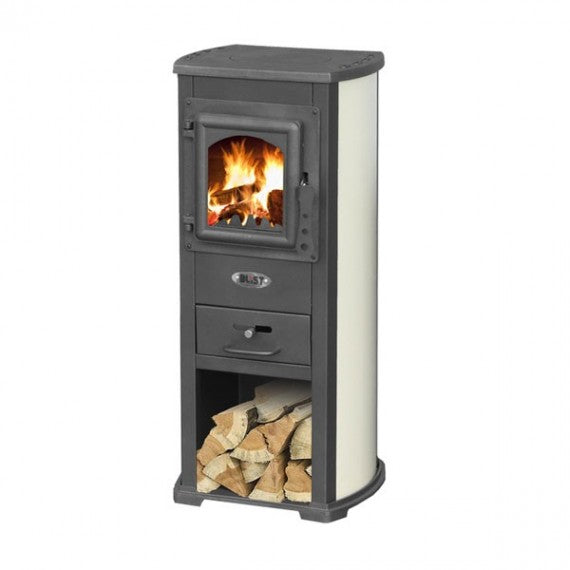 Luxurious Beige 7 Kw Steel and Cast Iron Wood Stove