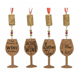 Cork Christmas decoration hanger Wine glass 4.5x h17 cm 1 pcs