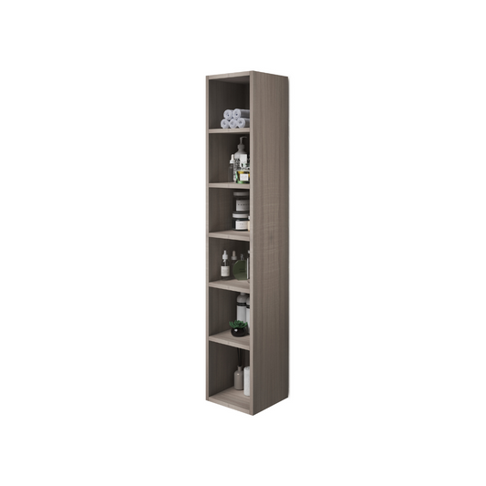 Multipurpose open wall unit in Olmo color H180x30x30cm