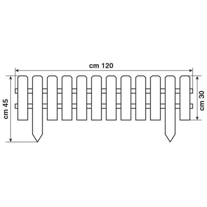 LOW STRAIGHT FENCE 120X45 - 30CM