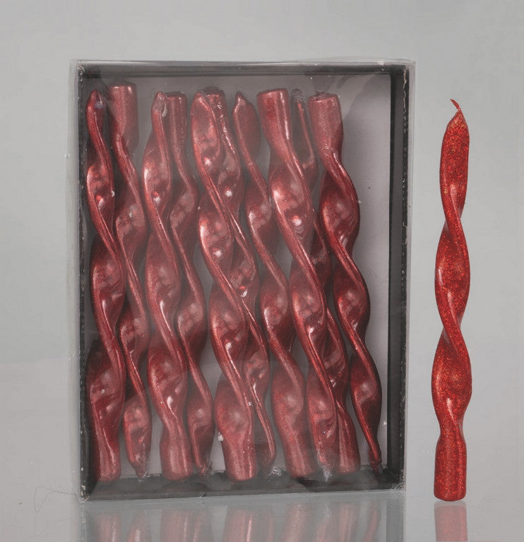 Candle Cm.26 Red Glitter Flame Christmas decoration