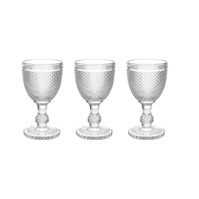 Set 3 transparente Kelche cc 280 Diamante transparentes Glas