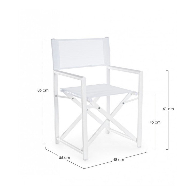 Silla de director Bizzotto blanca taylor garden home plegable Iperbriko