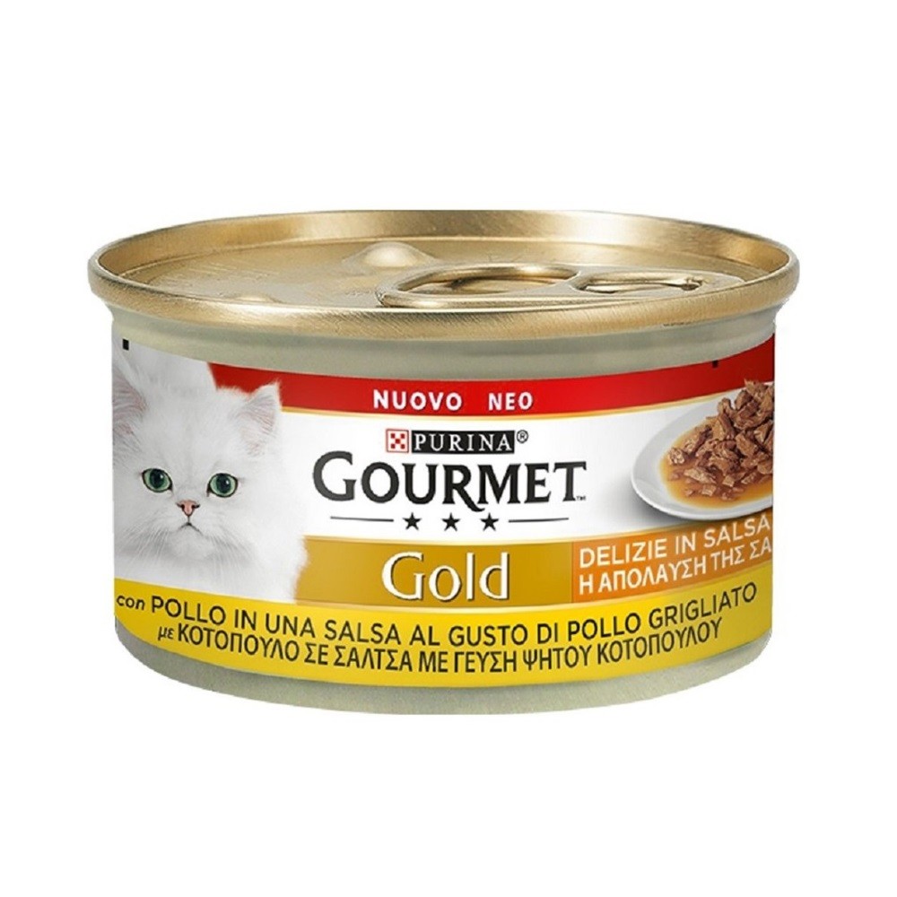 Gourmet Gold Delights in Sauce mit Purina -Huhn 85 Gramm