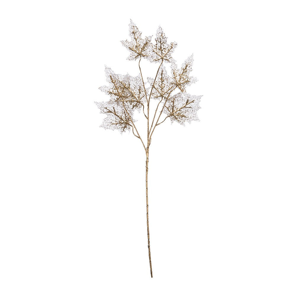 Decorative branch with gold leaves 47x5x h85 cm