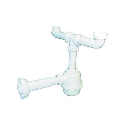 2 Way Pvc Siphon S / Waste For Porcelain With Sleeve