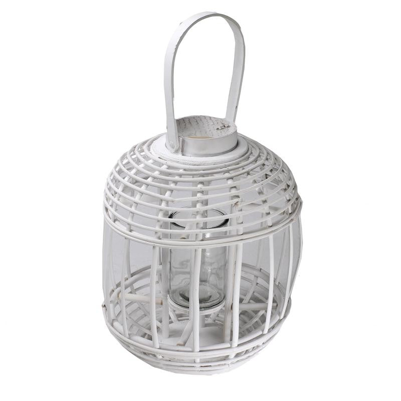 White wicker lantern