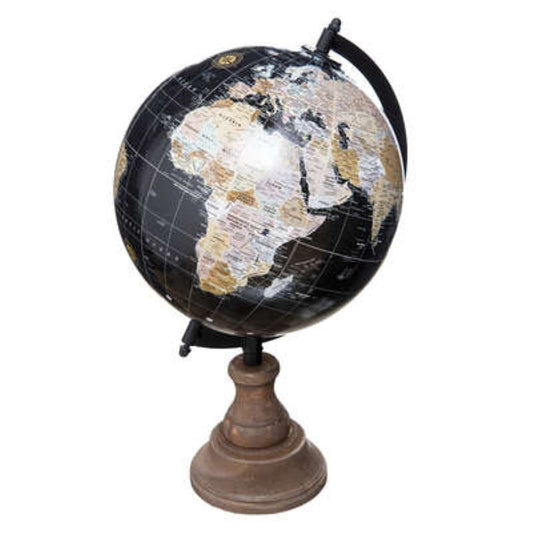 Globe in natural wood H 32 cm