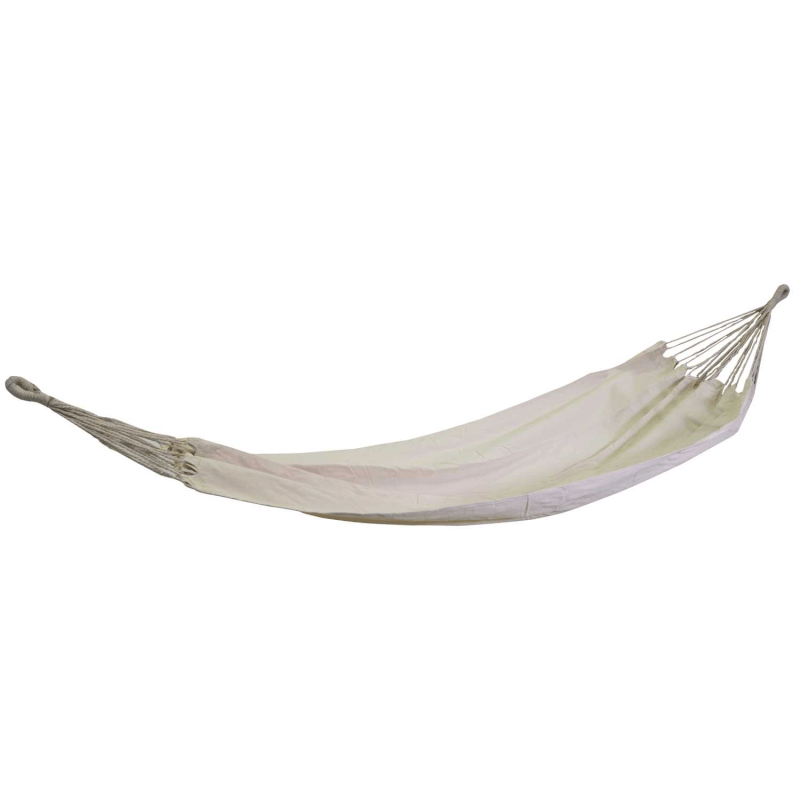 Beige fabric hammock with bag cm200x100